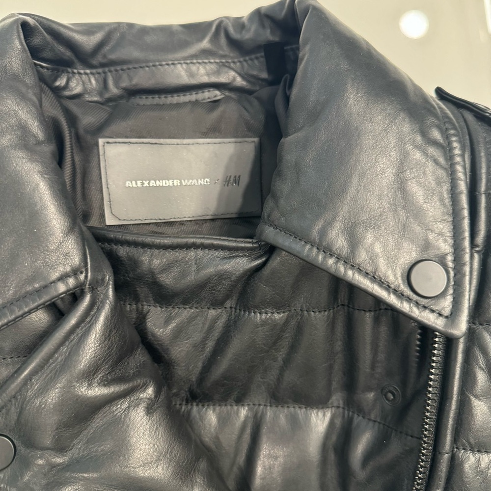 ALEXANDER WANG X H&M LEATHER BOMBER JACKET - Picture 2 of 11
